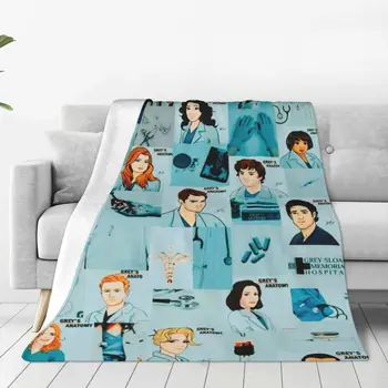 Мультяшное одеяло из телешоу Grey's Anatomy, Коралловый флис, плюшевый текстиль, многофункциональные теплые пледы для домашнего офиса, коврик