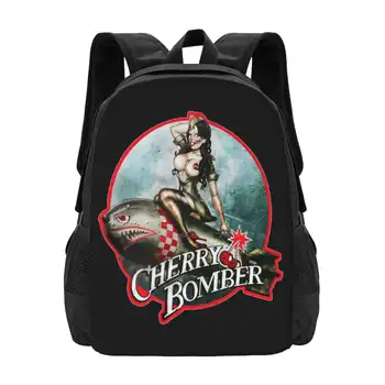 Школьные сумки Cherry Bomber Old School Pinup для путешествий рюкзак для ноутбука Psychobilly Oldies Airforce Jonny Cash Swing США