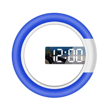 Светодиодные зеркальные настенные часы с выдолбленными элементами, современный простой креативный будильник с возможностью переключения температуры, цифровой дисплей, настенные часы