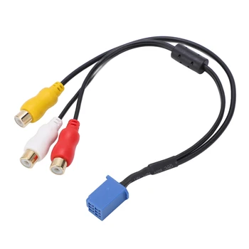 Автомобильный кабель-адаптер 3RCA для быстрой передачи данных, прочный АБС-кабель для преобразования видео в аудио для головного устройства DVD-навигации