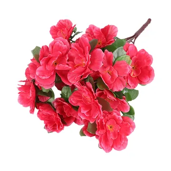 Красная имитация букета цветов азалии, свадебные украшения для домашнего стола с цветами в руках, декоративный подарок