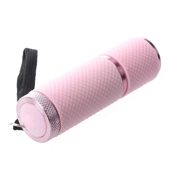 4X наружный мини-фонарик с 9 светодиодами, покрытый розовой резиной