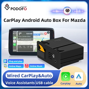 Podofo Для Mazda CarPlay Android Auto USB Адаптер Ai Box Apple Carplay для Mazda 2 3 6 CX30 CX5 CX8 CX9 С Голосовым Помощником