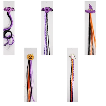 Заколки для волос с тыквой, разноцветные принадлежности для наращивания волос на Хэллоуин
