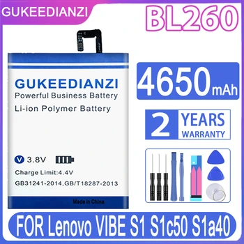 GUKEEDIANZI BL260 BL 260 4650 мАч Сменный Аккумулятор Для Lenovo VIBE S1 S1c50 S1a40 Batteria + Бесплатные Инструменты