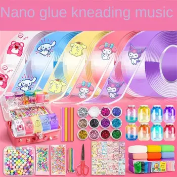 ПЭТ Нано клей для замешивания музыкальных пузырей, выдувающих пузыри, Полный набор Нано ленты, Двусторонняя паста, игрушки для декомпрессии пузырей, наклейка