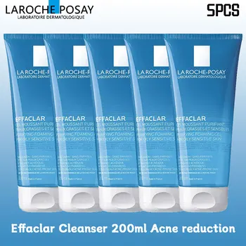 5ШТ La Roche Posay Effaclar Cleanser 200 мл Мягко и не раздражающе очищает пятна и жиры на лице для уменьшения угревой сыпи. Уход за кожей