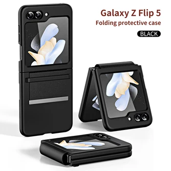 Чехол для телефона с выдвижной петлей для Samsung Galaxy Z Flip 5, складной экран, ощущаемый кожей, защита от падения, твердый для чехлов Flip5, Новинка