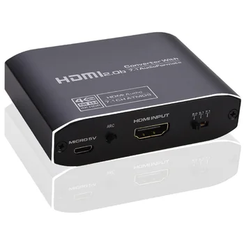 HDMI 2.0 Конвертер Аудио Экстрактор Разветвитель 4K 60Hz HD в оптоволоконный HDMI 7.1 CH SPDIF 3,5 мм Поддержка аналогового аудиовыхода ARC New