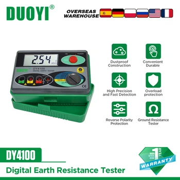 DUOYI DY4100 Цифровой мегаомметр, измерители сопротивления Заземления, тестер кабеля, высоковольтный измеритель сопротивления заземления, Изоляция
