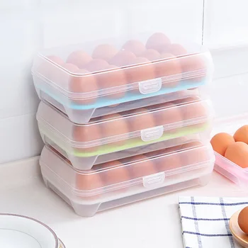 Прозрачный ящик для хранения яиц на 15 ячеек, Кухонный холодильник, органайзер для яиц, Многослойные контейнеры для хранения яиц С крышкой, пластиковый держатель