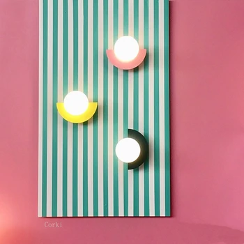 Настенный светильник Nordic LED Прикроватная тумбочка для спальни Простой Цветной Дизайнерский Настенный светильник-бра Для гостиной, Прохода, коридора, кабинета, Внутреннего освещения