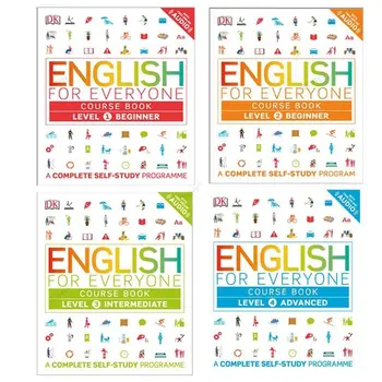 DK Курс английского для всех, учебная книга для детей, полная программа самостоятельного изучения, Уровень 1-4