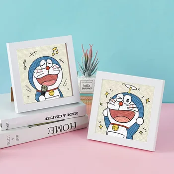 5D Алмазная живопись Doraemon Механический кот Детские поделки DIY Мозаика Вышивка крестом Полный Круглый Бриллиант Украшение дома Подарок