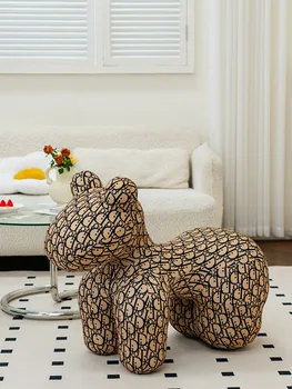 Креативный табурет для маленькой лошадки Пластиковая мебель Роскошная Гостиная спальня Дизайн сиденья для дивана с мультяшными животными Табуретки для собак