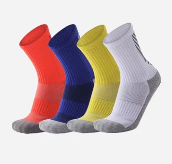 Мужские и женские спортивные носки с силиконовой подошвой, впитывающие пот и дышащие, нескользящие и прочные футбольные бейсбольные носки
