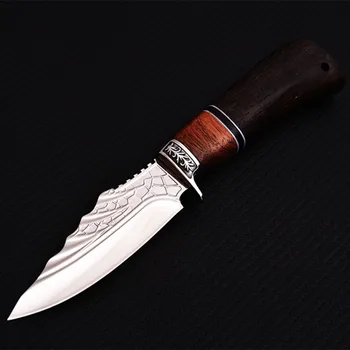 Разделочный нож Кухонный нож для разделки мяса из нержавеющей стали 5cr15, Эбонитовая ручка, технология тиснения, походный нож для выживания Coltelli