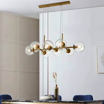 Современные подвесные светильники в виде стеклянных шаров Magic Bean Подвесной светильник Креативного молекулярного дизайна для гостиной, кухни, бара, Подвесной светильник