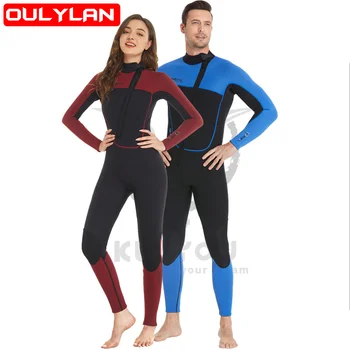 Мужской неопреновый гидрокостюм Oulylan 3 мм для всего тела, гидрокостюм для серфинга, плавания, дайвинга, триатлона, гидрокостюм для подводного плавания, подводной охоты