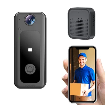 WIFI Камера дверного звонка с широкоугольным визуальным сигналом 125 ° Smart Video Дверной звонок HD Видео Ночного видения Поддерживает облачное хранилище SD-карты