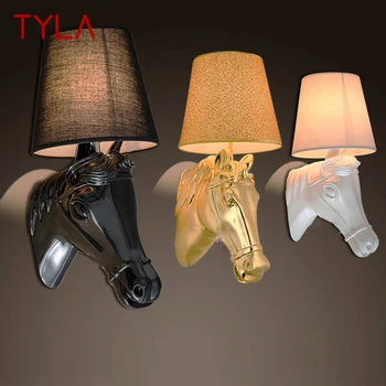 Современный настенный светильник TYLA со светодиодной подсветкой, простые креативные бра из смолы в виде головы лошади, светильник для домашней гостиной, декор спальни в отеле