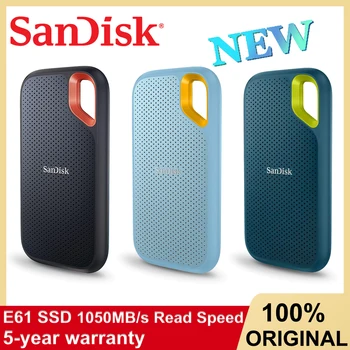 Новейший портативный SSD-накопитель SanDisk E61 Extreme со скоростью до 1050 Мбит/с USB-C USB 3.2 Gen 2 IP65 Water Внешний твердотельный накопитель 500G 1TB 2TB 4T
