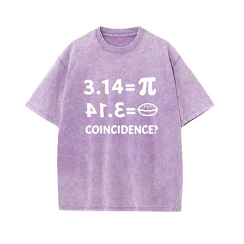 Выстиранная футболка в женском стиле, Винтажные футболки Унисекс с высоким математическим формульным дизайном, футболки с принтом, уличная мода, хип-хоп Футболки