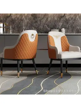 Индивидуальное Итальянское легкое роскошное обеденное кресло для элитного отеля Bentley, рабочее кресло для дома с оранжевой спинкой, простые продажи