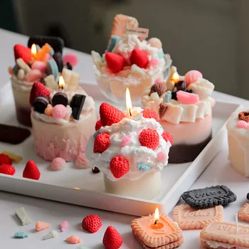 Новая Креативная симуляция Формы для свечей для торта на День рождения Декор в виде круга для пончиков Силиконовая Форма Для шоколадного печенья Формы из смолы