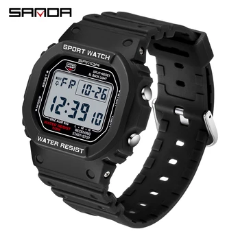Бренд SANDA мужские часы Модные повседневные часы для мужчин Спортивные цифровые наручные часы Водонепроницаемые военные часы Relogio Masculino 2107