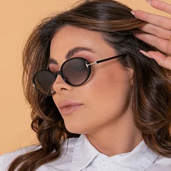 Новые модные Солнцезащитные очки уникального бренда T Oval Для женщин и мужчин, винтажные солнцезащитные очки в стиле панк, коричневые Женские солнцезащитные очки для улицы, Oculos De Sol
