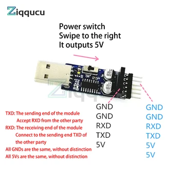 Модуль USB to Serial USB to TTL CH340C с микроконтроллером STC, адаптер для загрузки с индикатором и выключателем питания