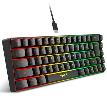 HXSJ V200 Проводная мини-игровая клавиатура K68 RGB Streamer с 19-клавишной бесконфликтной мембранной клавиатурой, но с механическим ощущением для игр / Офиса