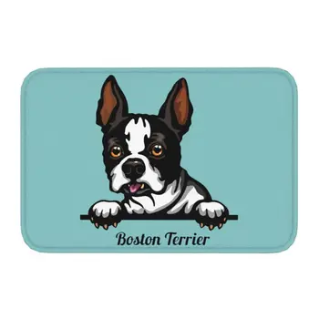 Выглядывающая собака, Бостонский терьер, коврик для ванной, Кухня, Мультяшное домашнее животное, Коврик для входа в гостиную, ковер 40 * 60 см