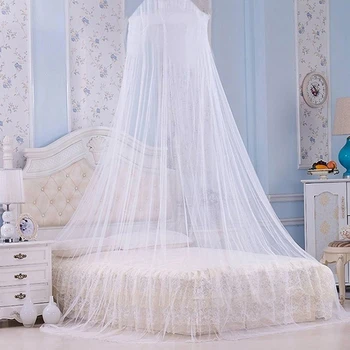 Летняя москитная сетка-купол для двуспальной кровати из летней полиэстеровой сетчатой ткани для дома, спальни, подвесного декора для взрослых