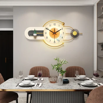 Креативные Настенные часы с подсветкой в гостиной 2023 Новые Простые Атмосферные Домашние Часы, Настенные Часы для декоративного искусства в гостиной