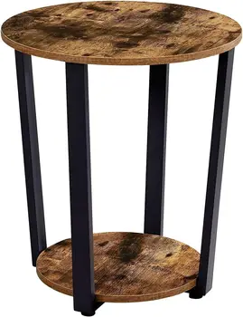 Деревянный круглый торцевой столик - 19,7 квадратных метра Маленький журнальный столик Чайный столик Маленький торцевой столик Торцевой столик для спальни Столешница торцевого столика для кровати