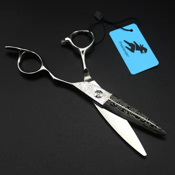 6,0-дюймовый большой скользящий нож с дамасской текстурой и твердостью 62HRC Профессиональные парикмахерские ножницы