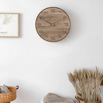 Цифровые настенные часы с бесплатной доставкой, подвесные деревянные стильные настенные часы, цифровой современный дизайн Horloge Murale Wall