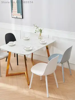 красное дизайнерское кресло для макияжа ins net, скандинавский обеденный стул, домашний современный минималистичный пластиковый стул для маленькой квартиры со спинкой