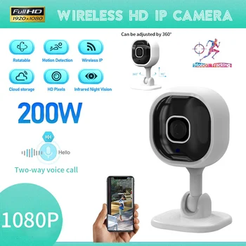 Камера безопасности 1080P для помещений, Радионяня, устройство ночного видения, мини-видеонаблюдение, обнаружение движения, Wifi IP-камера