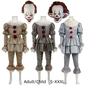 Маскарадный костюм клоуна Пеннивайза на Хэллоуин, костюмы клоуна-террориста Стивена Кинга, костюм-маска, Праздничная детская одежда