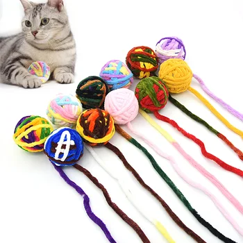 Игрушки для домашних кошек, которые развлекают себя, жуют и дразнят кошек, игрушки с колокольчиками, цветные шарики для котенка, интерактивные игрушки, товары для домашних животных, аксессуары