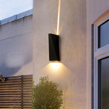 6 Вт Светодиодный Уличный Садовый настенный светильник Водонепроницаемый IP65 для украшения сада виллы, светильник для омывания стен, освещение лестничного прохода, настенный светильник BL64