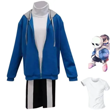 Аниме-игра Undertale XTALE Cross Sans, косплей-костюм, синий свитер с капюшоном, пальто, униформа для взрослых мужчин и женщин на каждый день