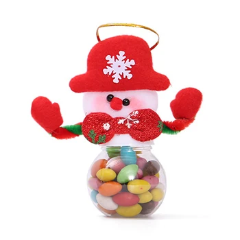 Рождественский Снеговик Банка для конфет Рождественский Прозрачный Подарочный контейнер Банка для рождественского декора праздничного стола