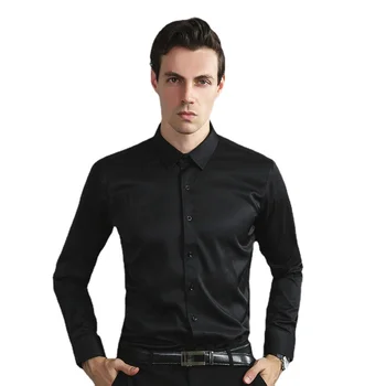 Новые мужские рубашки из эластичного хлопка с защитой от морщин, рубашки с длинным рукавом для мужчин, облегающая деловая блузка Camisa, Белая рубашка