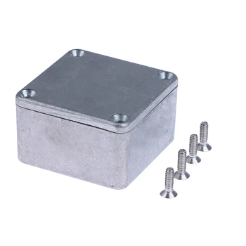 Серебристо-алюминиевый корпус, электронная проектная коробка Stompbox, изготовленная на заказ, 1590 фунтов 50*50* 3 мм