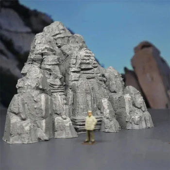 1/87 Диорама Сцена из каменного Рокария на склоне холма Пластиковая модель поезда в масштабе Ho Стол из горного песка Миниатюрный Аксессуар