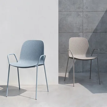 Скандинавские Железные обеденные стулья с полой спинкой, современный сверхлегкий Дизайнерский шезлонг, мебель для интерьера ресторана Fauteuil